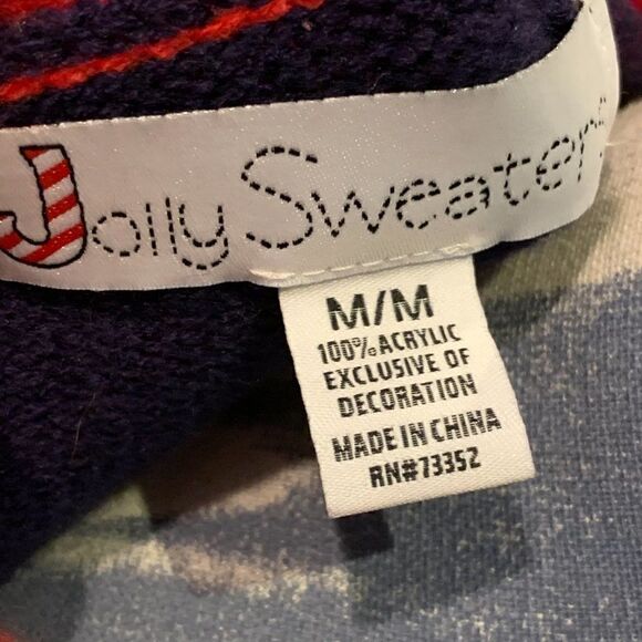 Jolly Sweater Men's Unisex Ugly Christmas Sweater Hunter orange Santa M … - Picture 9 of 12